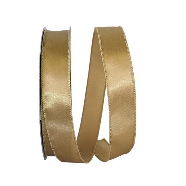 Reliant Ribbon Reliant Ribbon 92575W-974-09K Satin Value Wired Edge Ribbon - Antique Gold - 1.5 in. x 50 yards 92575W-974-09K